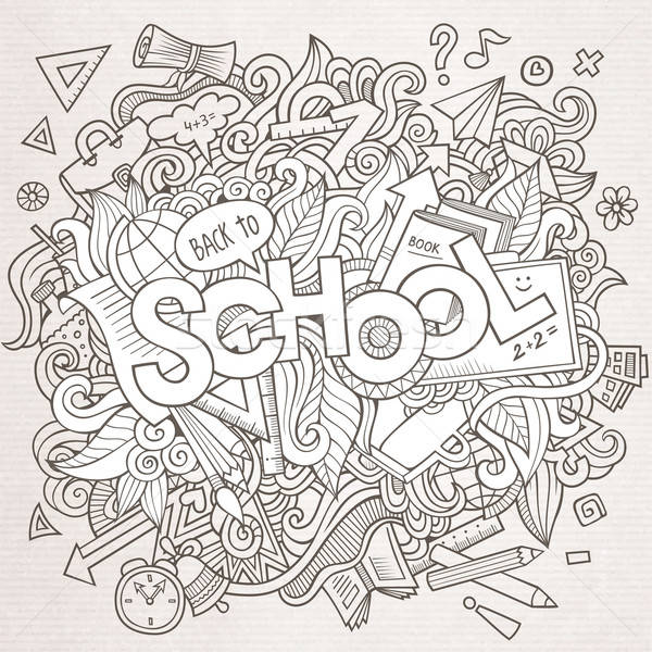 Cartoon sketchy hand-drawn Doodle on the subject of education Stock photo © balabolka