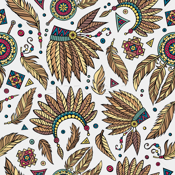 Tribal native ethnic seamless pattern   Stock photo © balabolka