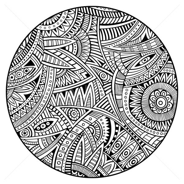 Vector étnicas círculo resumen decorativo dibujado a mano Foto stock © balabolka