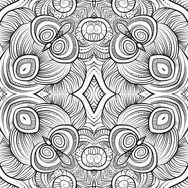 Stock photo: Abstract vector decorative ethnic hand drawn sketchy contour sea