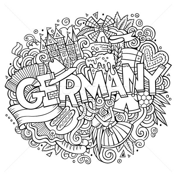 Cartoon cute doodles Germany illustration Stock photo © balabolka