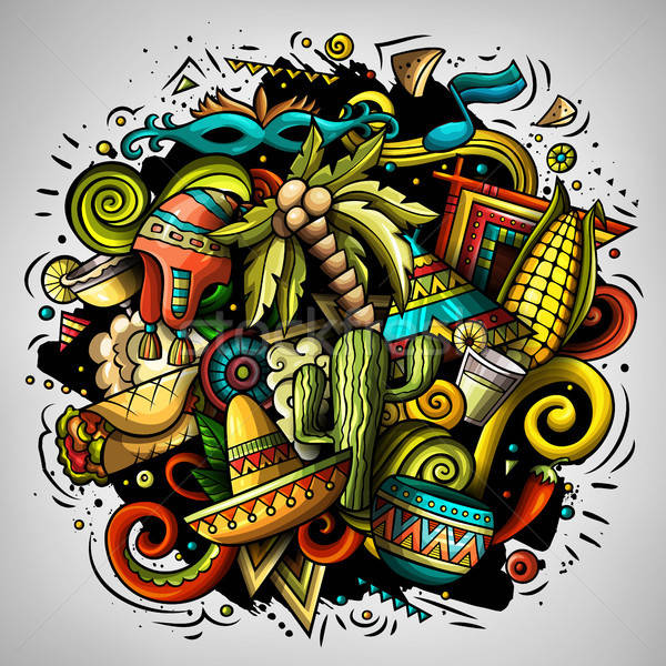 Cartoon vector doodles Latin America illustration Stock photo © balabolka
