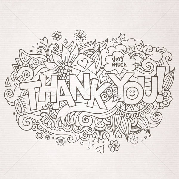 Stock photo: Thank You hand lettering and doodles elements background