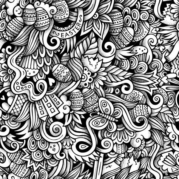 Easter doodles vector seamless pattern Stock photo © balabolka