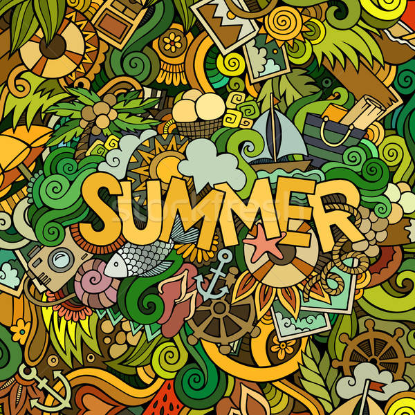 Firkák absztrakt dekoratív nyár kéz elemek Stock fotó © balabolka