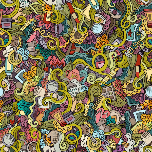 Cartoon hand-drawn Doodles on the subject of cosmetic  Stock photo © balabolka