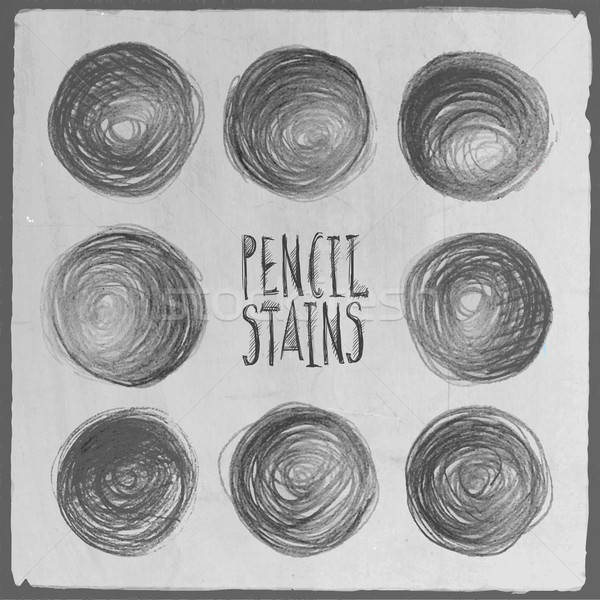 Stock photo: Vector abstract hand drawn pencil circles