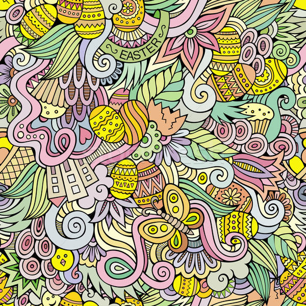 Easter doodles vector seamless pattern Stock photo © balabolka