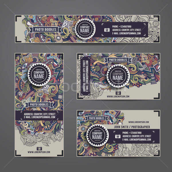 Corporate Identity vector templates doodles photo Stock photo © balabolka