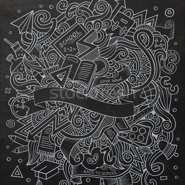 Cartoon vector hand-drawn Doodle on the subject of education. Stock photo © balabolka