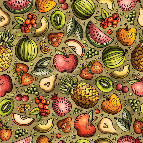 Cartoon hand-drawn Diet food seamless pattern Stock photo © balabolka
