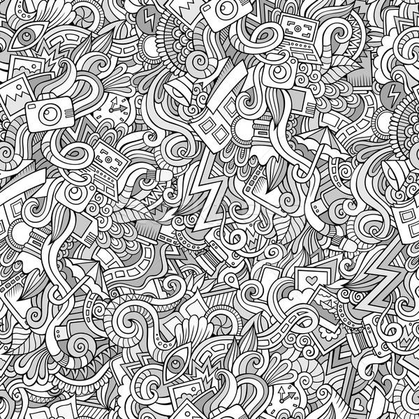 Photography doodles seamless pattern Stock photo © balabolka