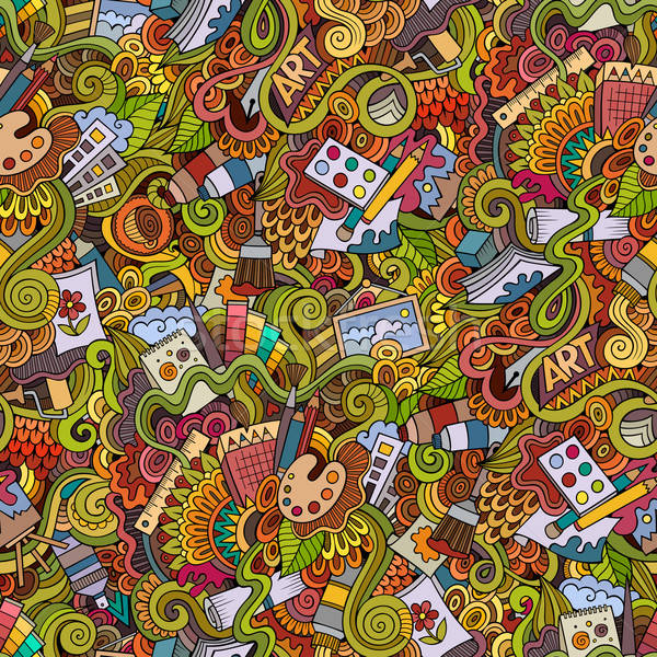 Cartoon vector art and craft seamless pattern Stock photo © balabolka