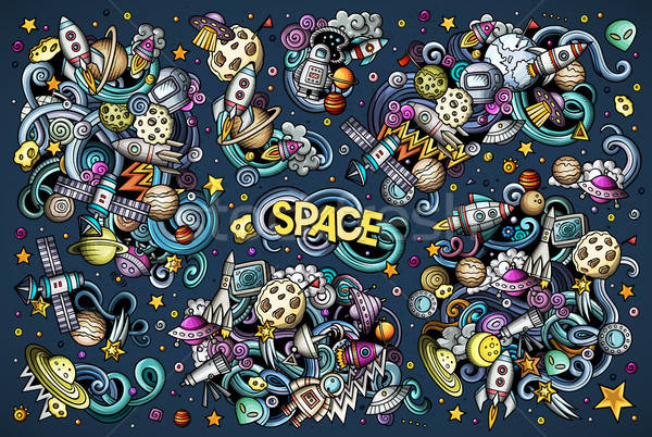 Stock photo: Vector set of space combinations of objects and elements
