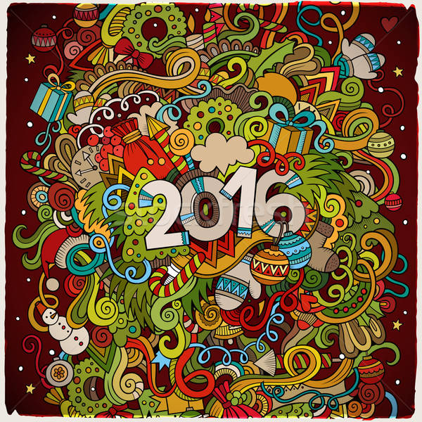 2016 year hand lettering and doodles elements background Stock photo © balabolka