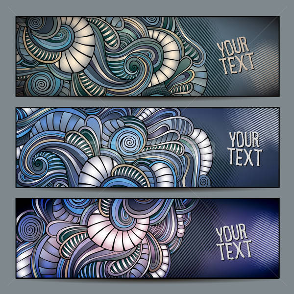 Stock photo: Abstract decorative backgrounds set.
