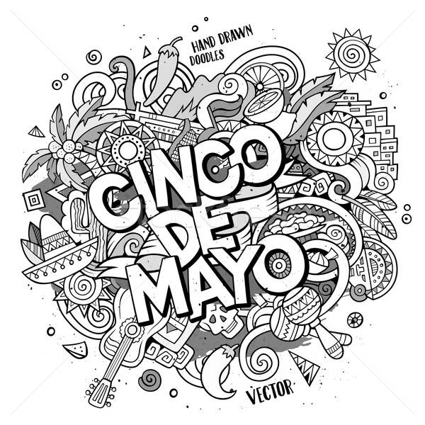 Cinco de Mayo. Cartoon vector hand drawn Doodle illustration Stock photo © balabolka