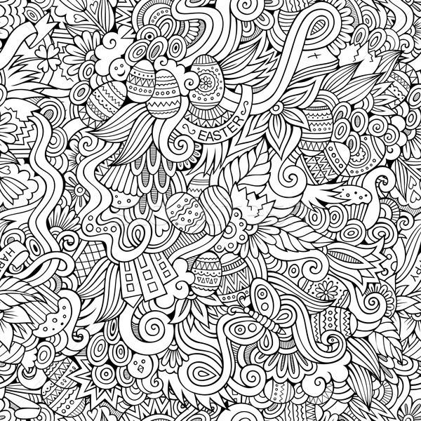 Easter doodles vector seamless pattern Stock photo © balabolka