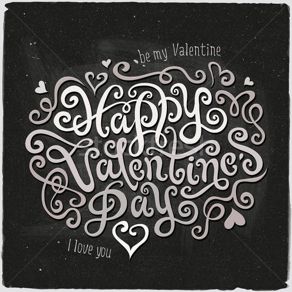 Happy Valentines Day hand lettering Stock photo © balabolka