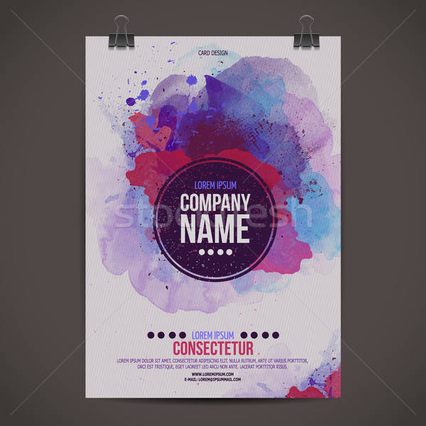 Stockfoto: Vector · sjabloon · poster · aquarel · verf · abstract