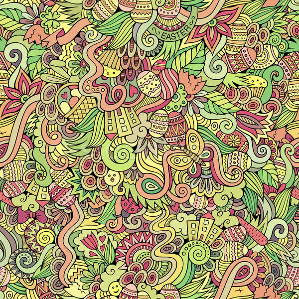 Easter doodles vector seamless pattern Stock photo © balabolka