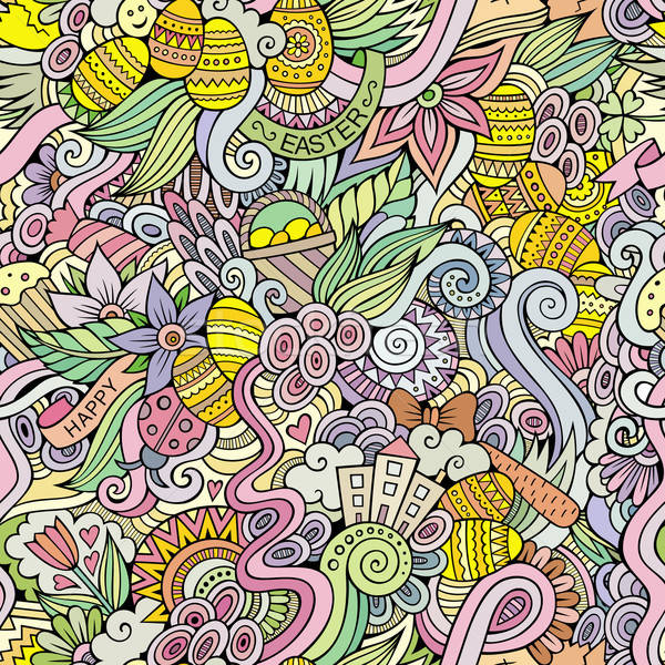 Easter doodles vector seamless pattern Stock photo © balabolka