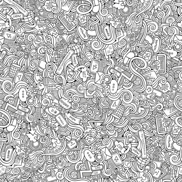 doodles internet social media seamless pattern Stock photo © balabolka