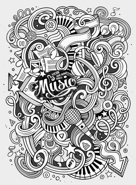 Cartoon hand-drawn doodles Musical illustration Stock photo © balabolka