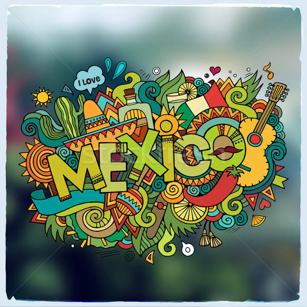 Meksyk strony bazgroły elementy godło symbolika Zdjęcia stock © balabolka