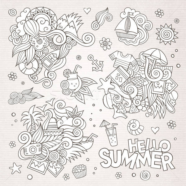 夏休み ベクトル シンボル オブジェクト 手描き 花 ストックフォト © balabolka