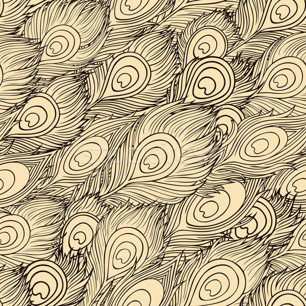 Cartoon ethnic vector Feathers seamless pattern Stock photo © balabolka