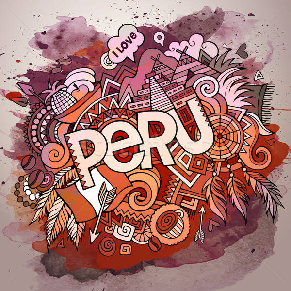 Rajz vektor kézzel rajzolt firka Peru illusztráció Stock fotó © balabolka