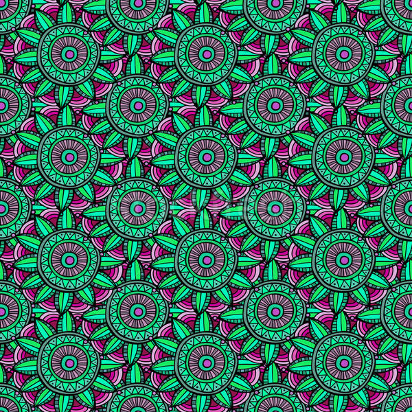 Abstract vector floral ethnic background Stock photo © balabolka