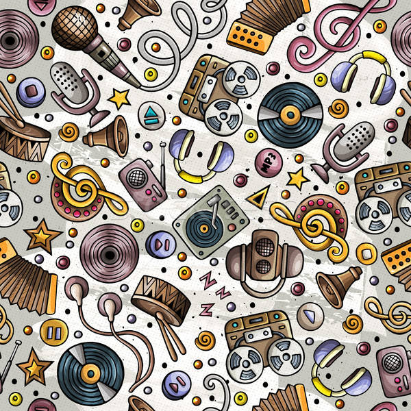 Desenho animado instrumentos musicais música símbolos objetos Foto stock © balabolka