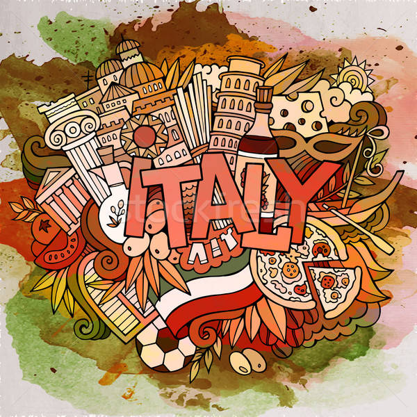 Cartoon vector hand drawn doodle Italy illustration. Stock photo © balabolka