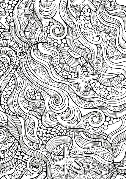 Stock photo: Abstract sketchy doodles hand drawn ethnic pattern