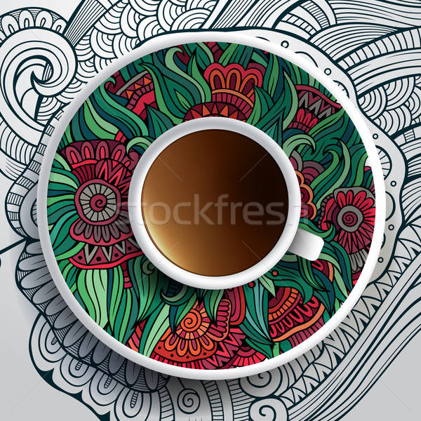 Stock photo: Vector illustration with a Cup of coffee