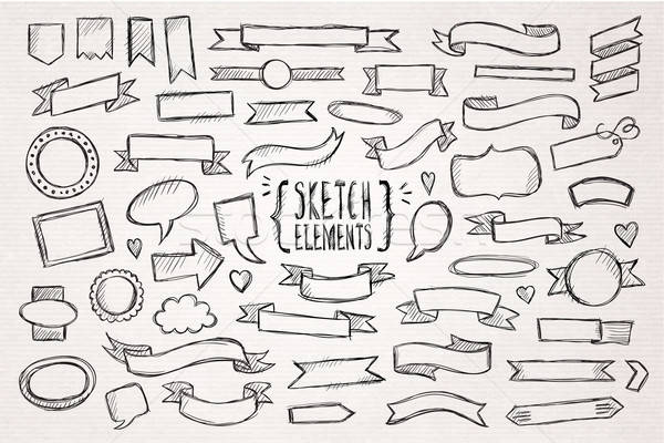 Hand drawn sketch hand drawn elements Stock photo © balabolka