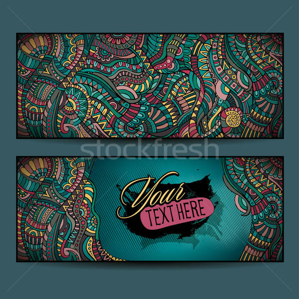 Abstract vector decorative ethnic ornamental backgrounds Stock photo © balabolka