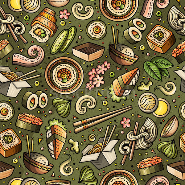 Desen animat drăguţ Japonia alimente Imagine de stoc © balabolka
