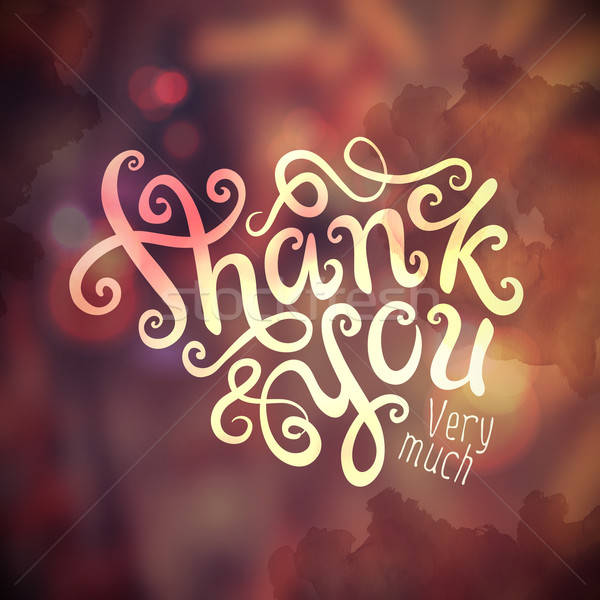 Köszönjük kéz kézzel készített kalligráfia vektor terv Stock fotó © balabolka
