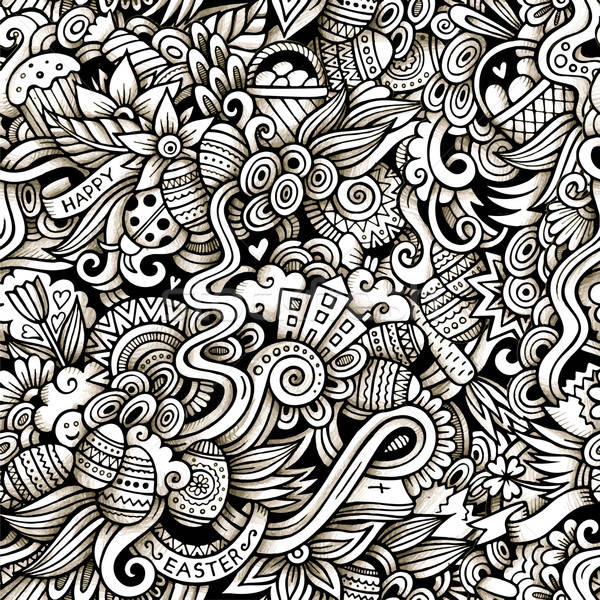 Easter doodles vector seamless pattern Stock photo © balabolka