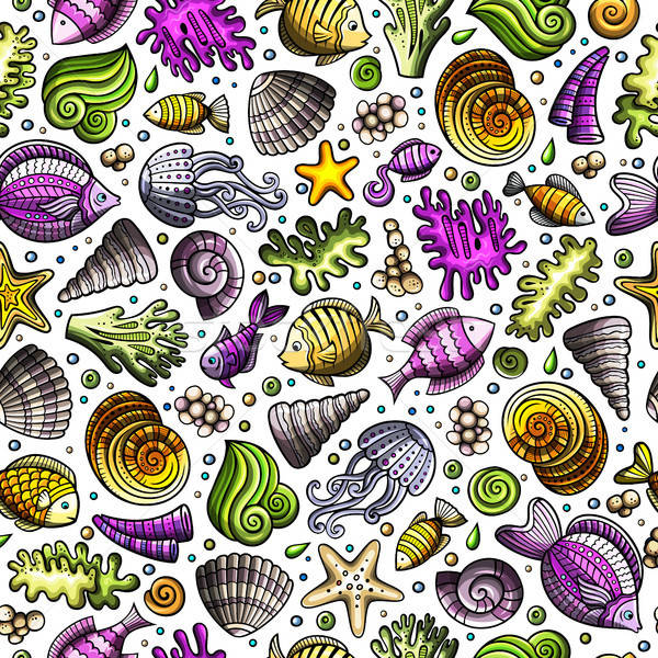 Cartoon under water life seamless pattern Stock photo © balabolka