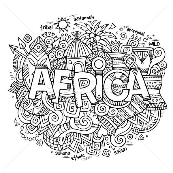 Africa Etnica Mano Scarabocchi Elementi Simboli Illustrazione Vettoriale C Balabolka Stockfresh
