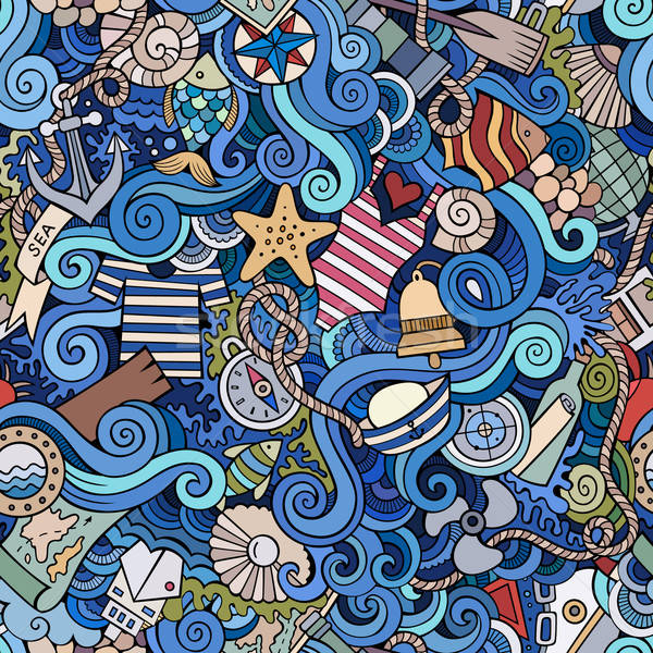 Seamless pattern sealife and marine Stock photo © balabolka