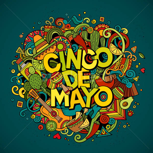 Cinco de Mayo. Cartoon vector hand drawn Doodle illustration Stock photo © balabolka