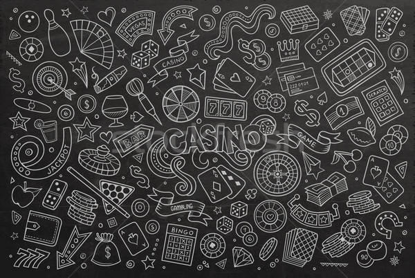 Stock photo: Sketchy vector hand drawn doodles cartoon set of Casino objects 