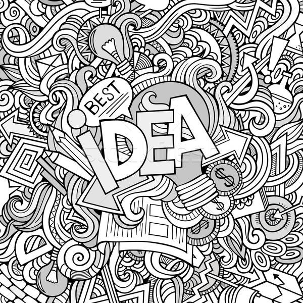 Idea hand lettering and doodles elements background Stock photo © balabolka