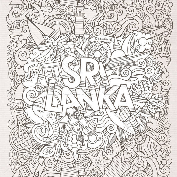 Sri Lanka kraju strony bazgroły elementy symbolika Zdjęcia stock © balabolka