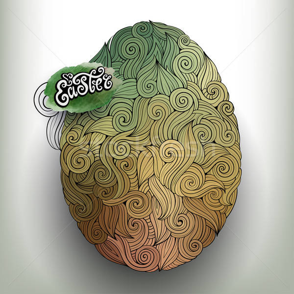 Foto stock: Garabatos · ornamento · huevo · de · Pascua · resumen · dibujado · a · mano · Pascua